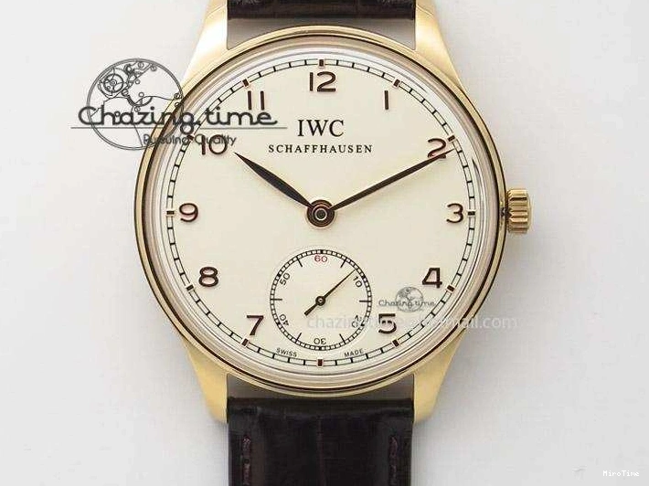 MIROTIME 0422 Compact Portuguese IW545409 RG ZF 1:1 Best Edition White Dial On Brown Leather Strap A 7336